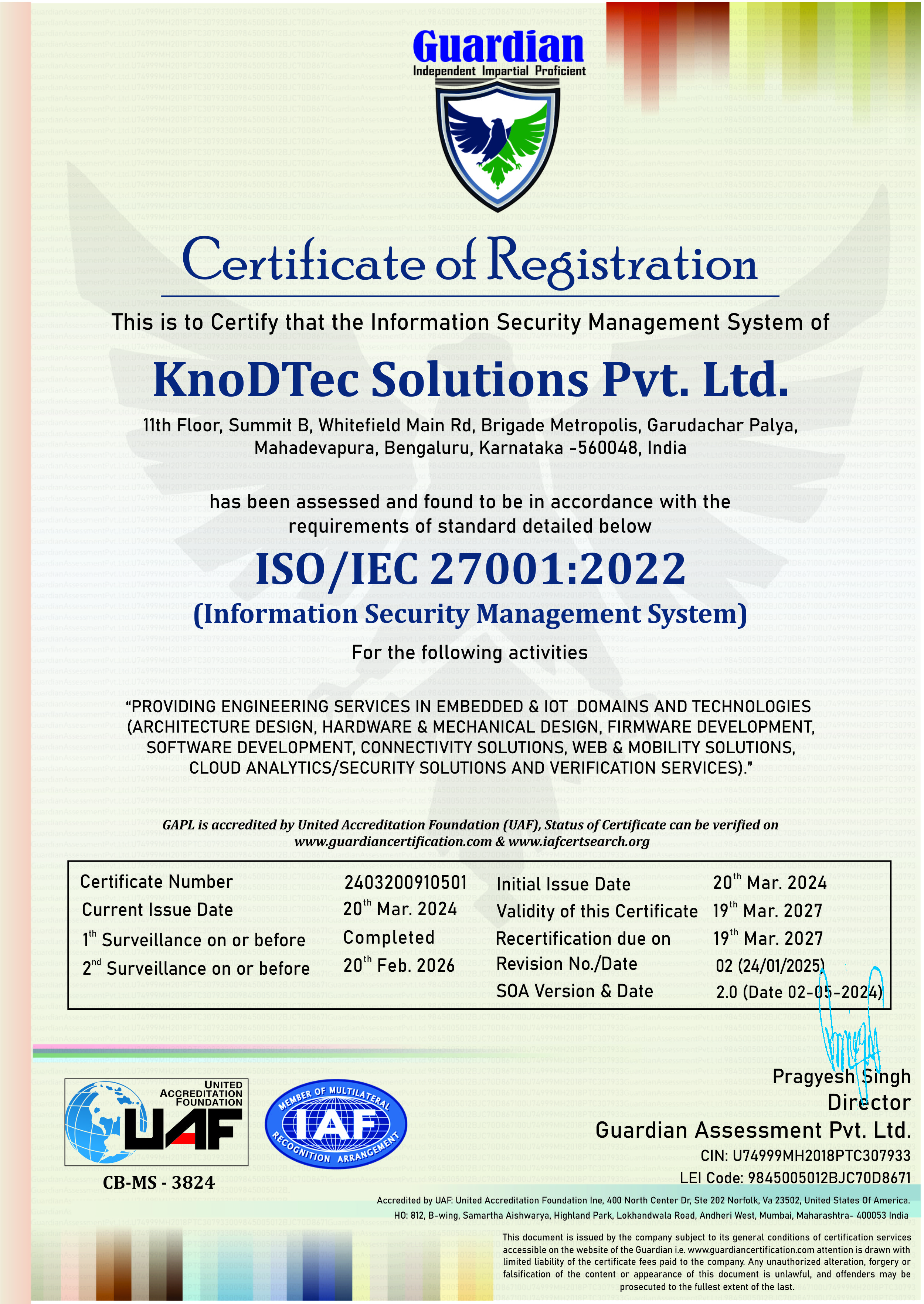 ISO 9001 Certificate